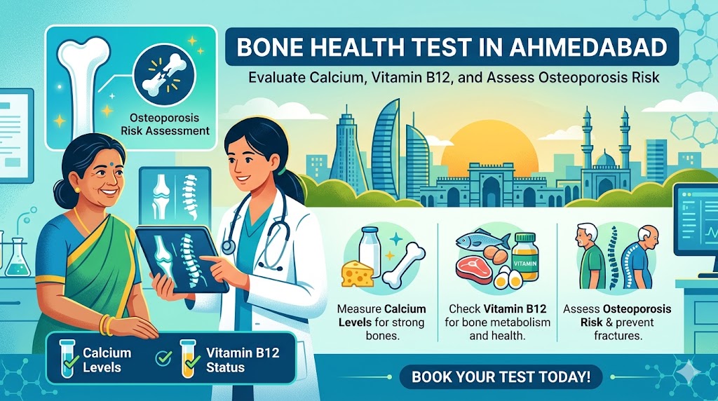 Bone Health Test in Ahmedabad — Calcium, Vitamin B12 & Osteoporosis Risk