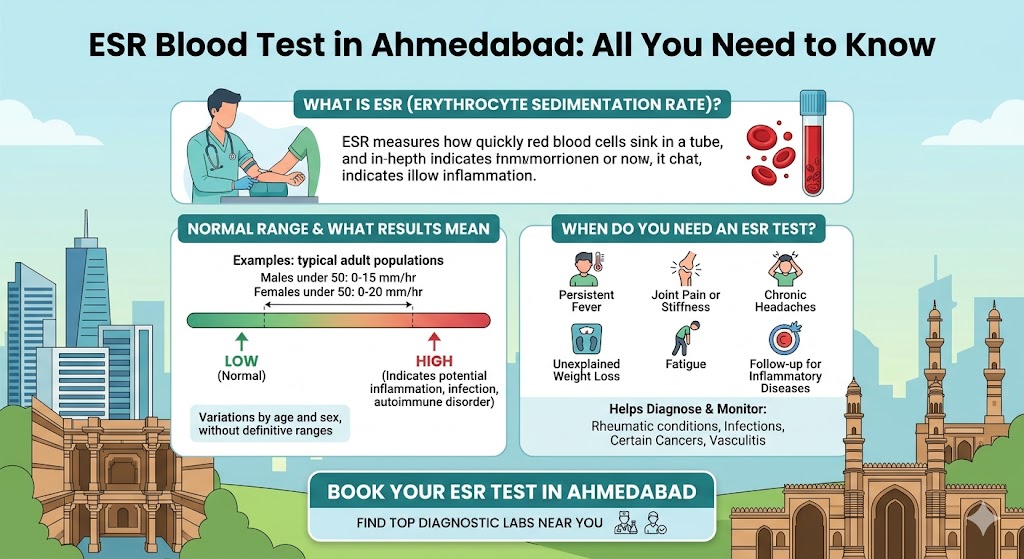 ESR Blood Test in Ahmedabad — What It Is, Normal Range & When You Need It