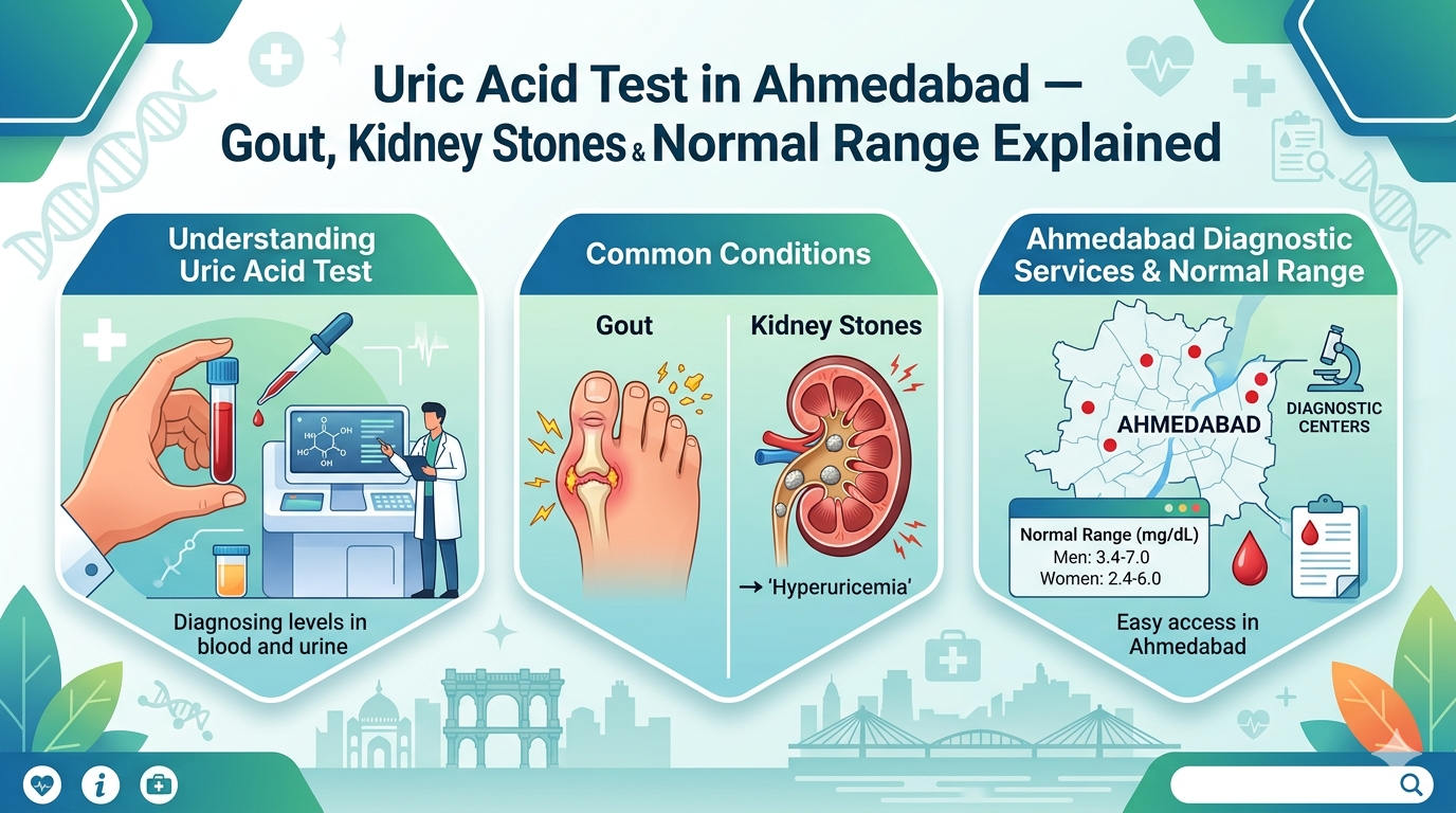 Uric Acid Test in Ahmedabad — Gout, Kidney Stones & Normal Range Explained