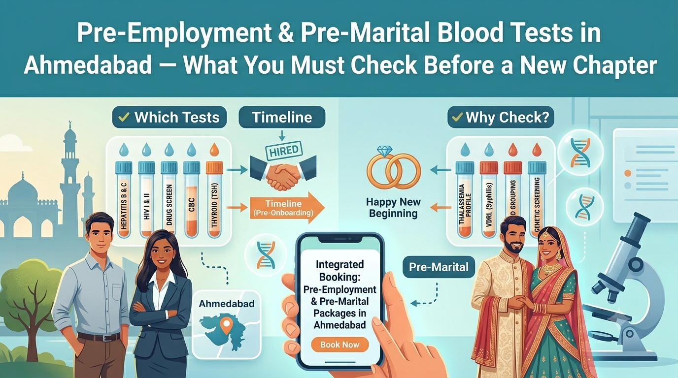 Pre-Employment & Pre-Marital Blood Tests in Ahmedabad — What You Must Check Before a New Chapter